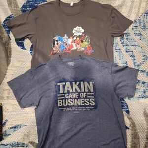Gray and Blue Men's Graphic Tees S8ze XL